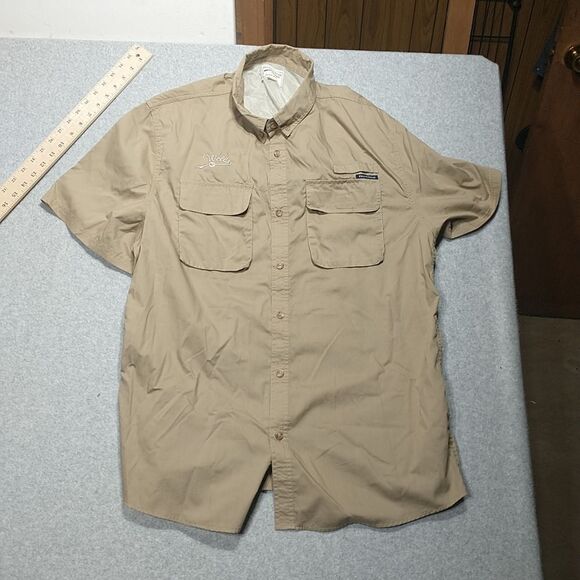 Field and Stream Tan Vented Fishing Short Sleeve Button Up Shirt Men’s XX Large - Picture 1 of 9